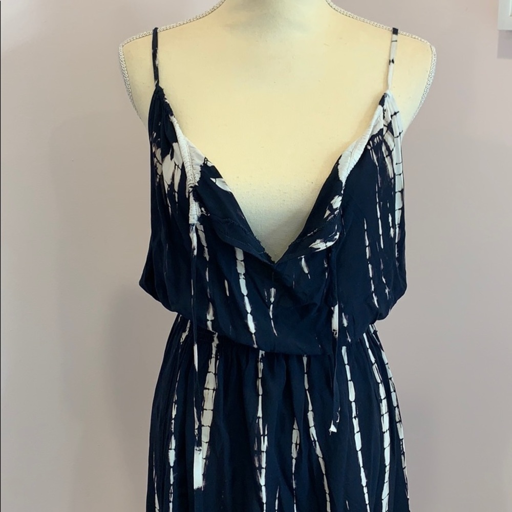 Keyhole Blue/Cream Dress - Picture 5 of 8